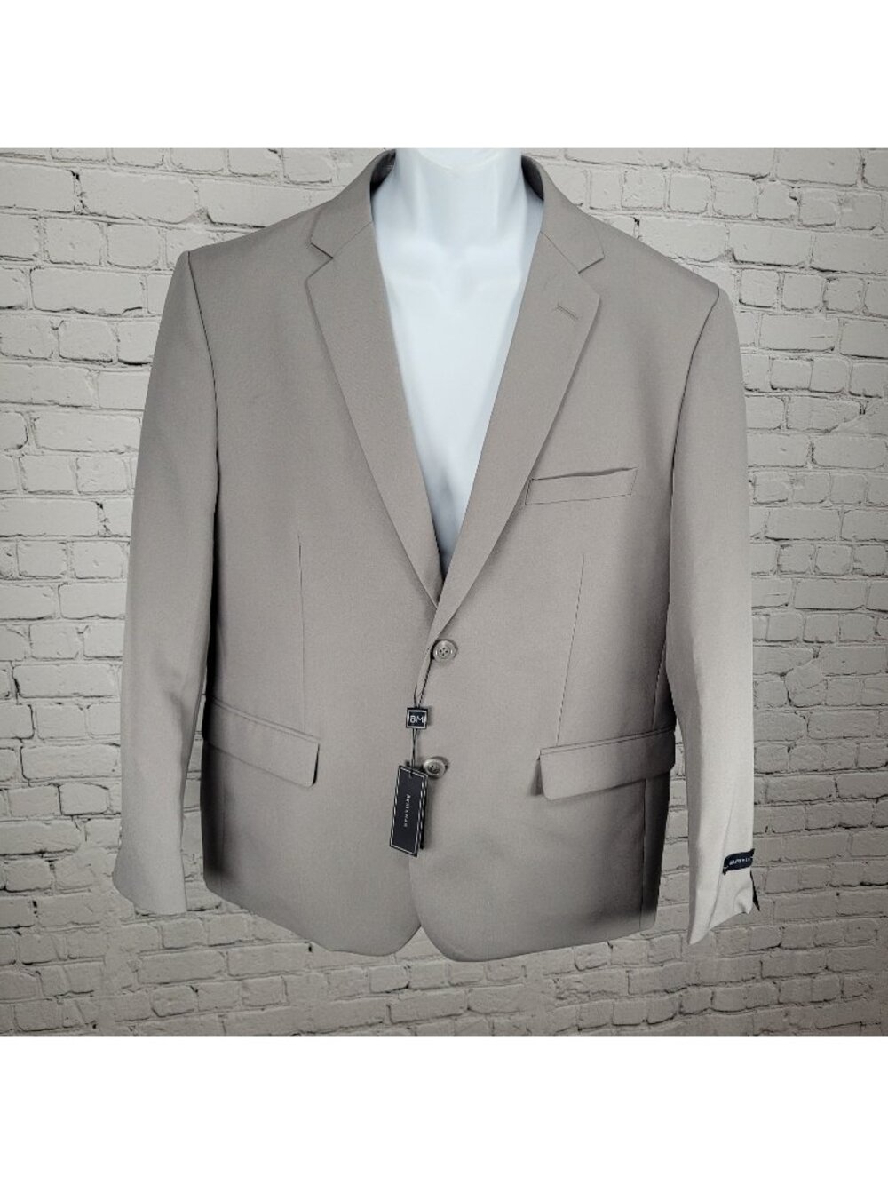 NWT Braveman Grey Slim Fit 2 Button Double Vent Blazer Suit Jacket Size 44S